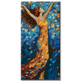 Dancing girl under the starry sky - painting by numbers