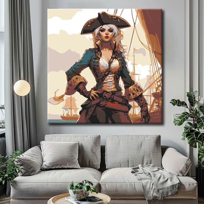Painting by numbers pirate woman