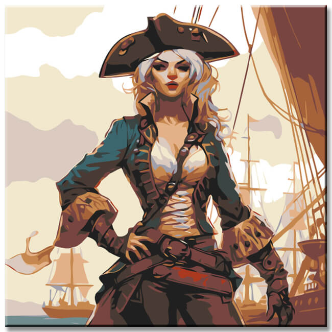 Painting by numbers pirate woman