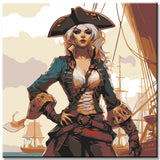 Painting by numbers pirate woman