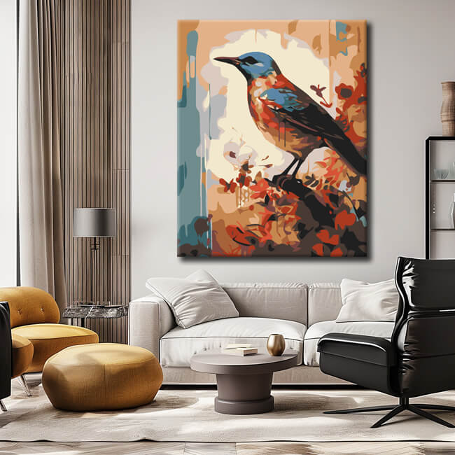 Paint By Numbers Bird Portrait Painting