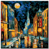 Urban night landscape - painting by numbers