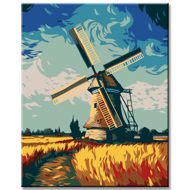 Dutch Windmill - Painting by Numbers