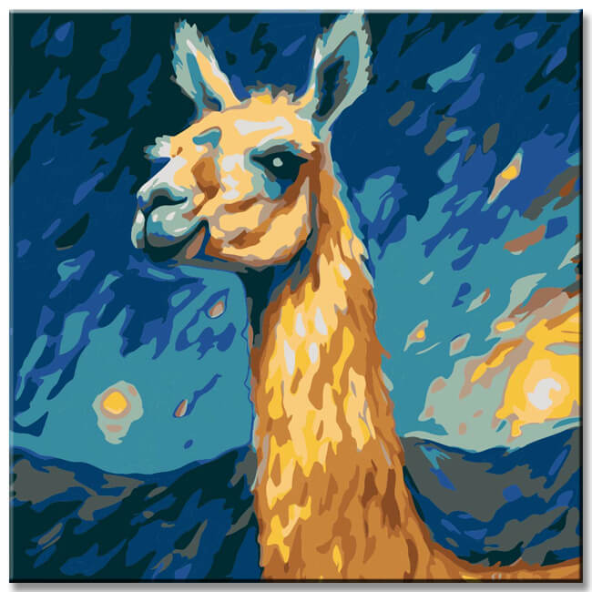 Camel painting in the style of Van Gogh - paint by numbers