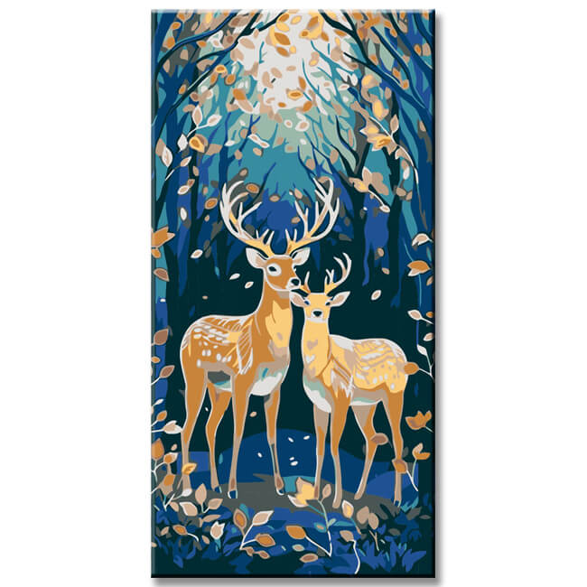 Deer in the forest - painting by numbers