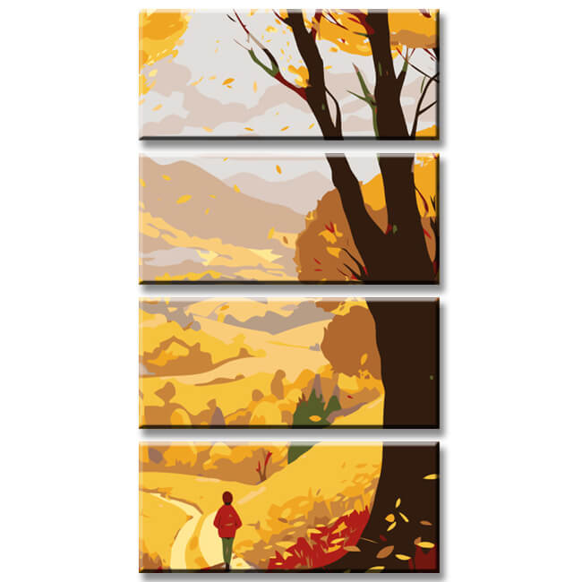 Painting by numbers Golden Autumn 4 parts