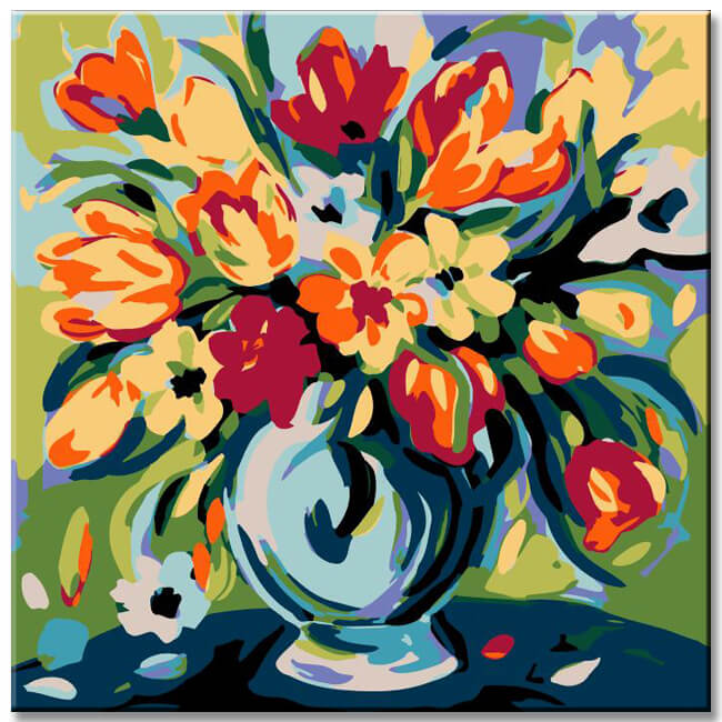 Flower Vase - Painting by Numbers