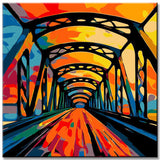 Colorful Bridge Abstract - Painting by Numbers