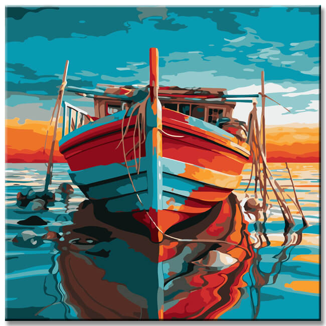 Boat By The Sea Painting By Numbers