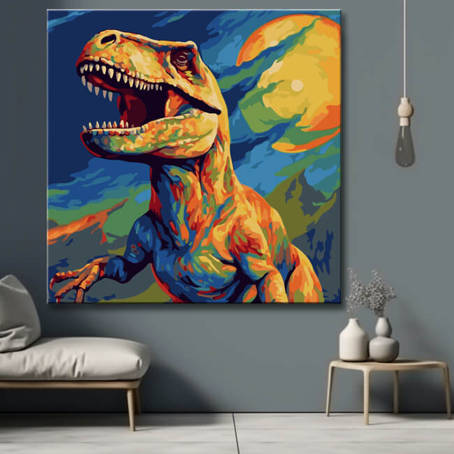 Dinosaur Children'S Motif Painting By Numbers