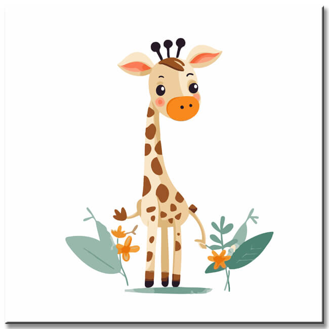 Giraffe Children'S Motif Painting By Numbers