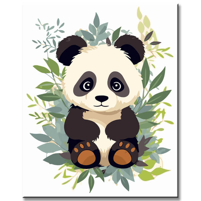 Panda Bear Children's Motif Painting by Numbers