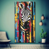 Colored Zebra Portrait Painting By Numbers