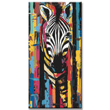 Colored Zebra Portrait Painting By Numbers