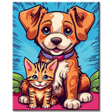 Dog & Cat Children'S Motif Painting By Numbers