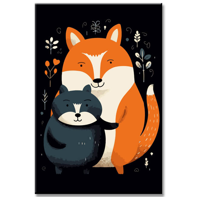 Fox & Raccoon Painting By Numbers