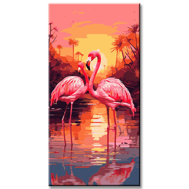 Flamingos Sunset Painting By Numbers