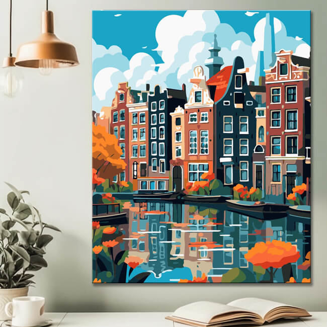 Amsterdam City Portrait Painting By Numbers