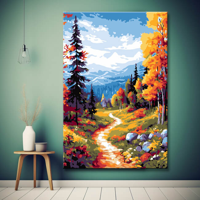 Hiking Trail Forest Landscape Painting By Numbers