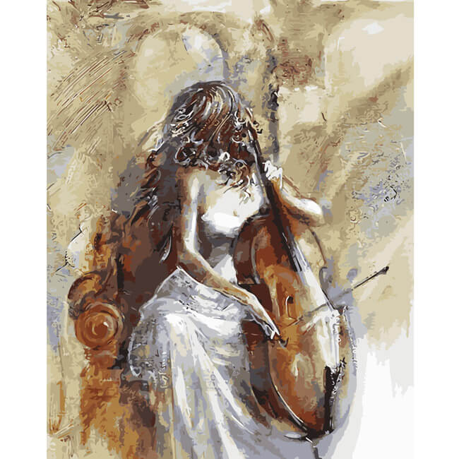 Painting By Numbers For Adults Woman With Cello