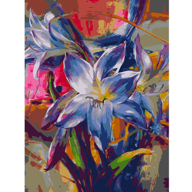 Paint By Numbers Blue Flower