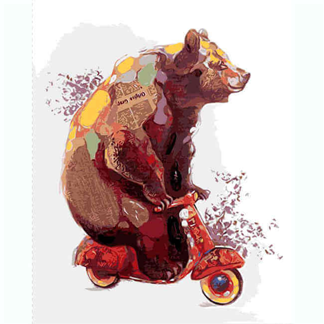 Paint By Numbers Roller Bear