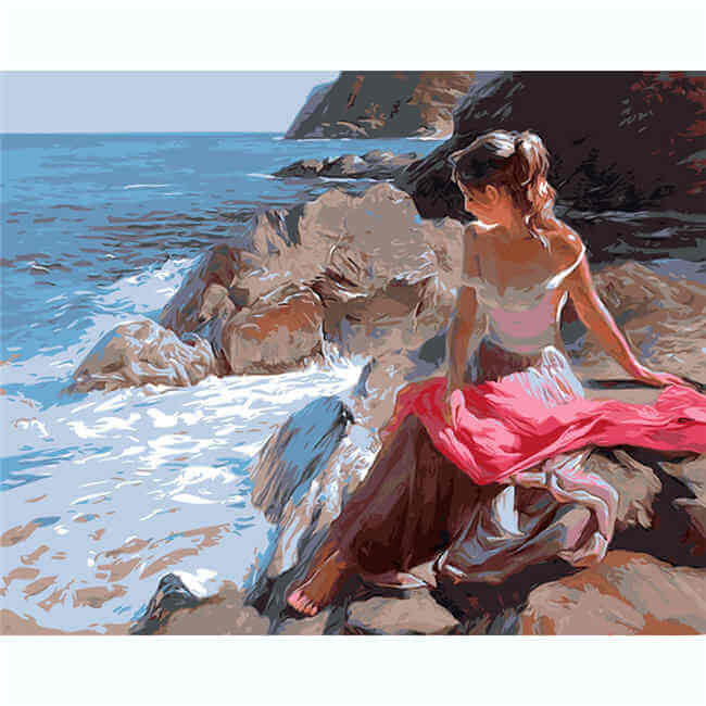 Painting By Numbers Woman By The Sea