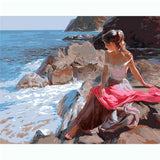 Painting By Numbers Woman By The Sea