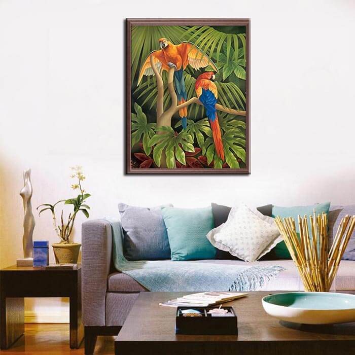 Painting by Numbers Bird Parrots