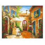 Painting By Numbers Pictures Of A Mediterranean Courtyard
