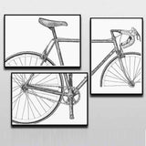 Painting by Numbers Bicycle Racing Bike Black and White Seat