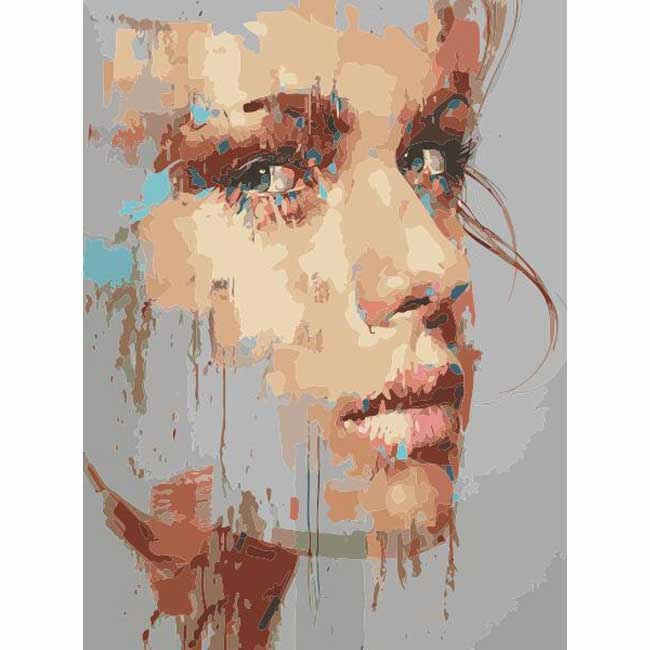 Painting By Numbers Abstract Art Woman Face Modern Art