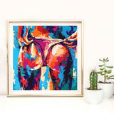 Painting by Numbers Nude Woman with Thong Bottom