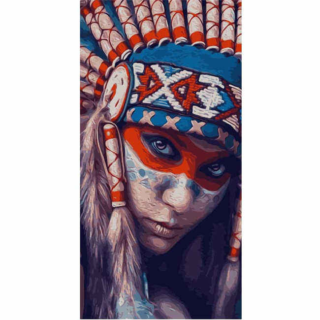 Painting by Numbers Woman Native American Tradition