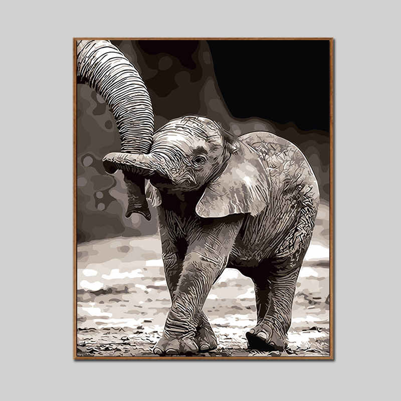 Paint By Numbers Baby Elephant