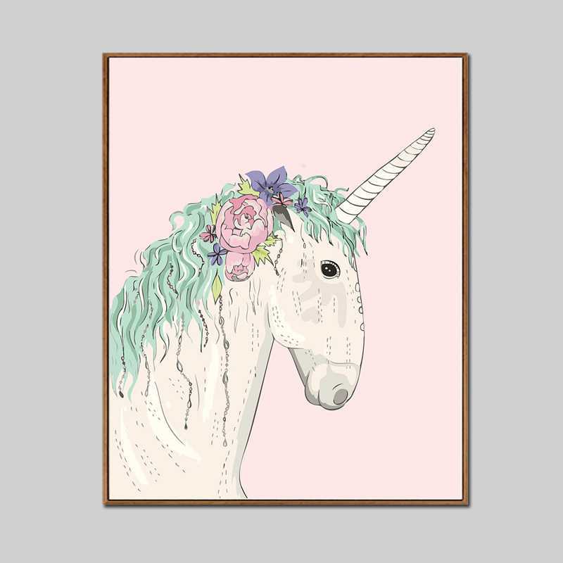 Paint-By-Numbers Unicorn With Flowers