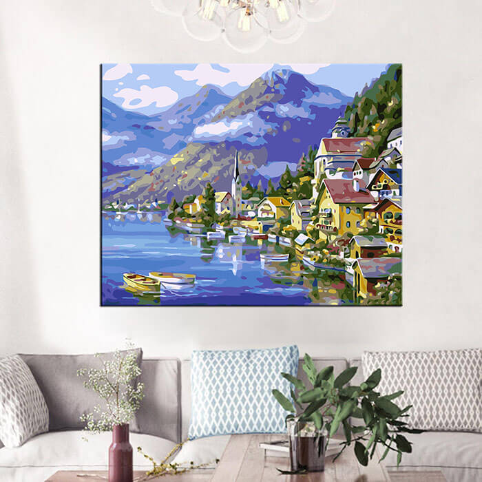 Painting By Numbers Location At The Mountain Lake