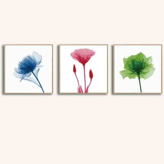 Paint By Numbers Blue Flower 3 Triptych