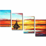 Painting By Numbers Sunrise Sea 4-Panel (Quattro)