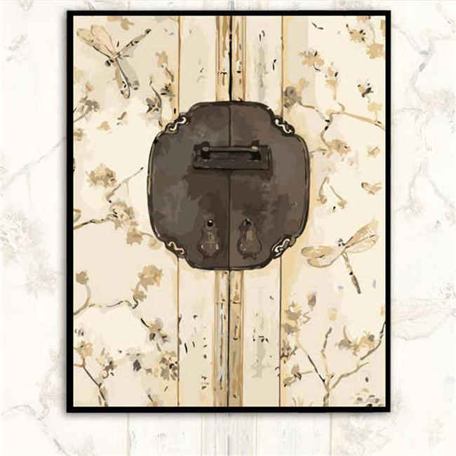 Painting By Numbers Door Lock Dragonfly
