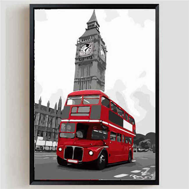 Painting By Numbers London Bus Big Ben