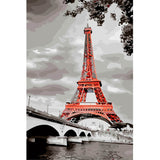 Paint-By-Numbers Eiffel Tower Red