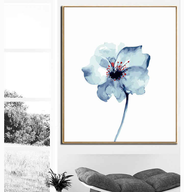 Paint By Numbers Flower Blue