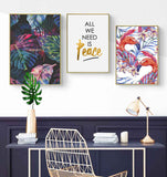 Painting By Numbers Animals Flamingo Flowers