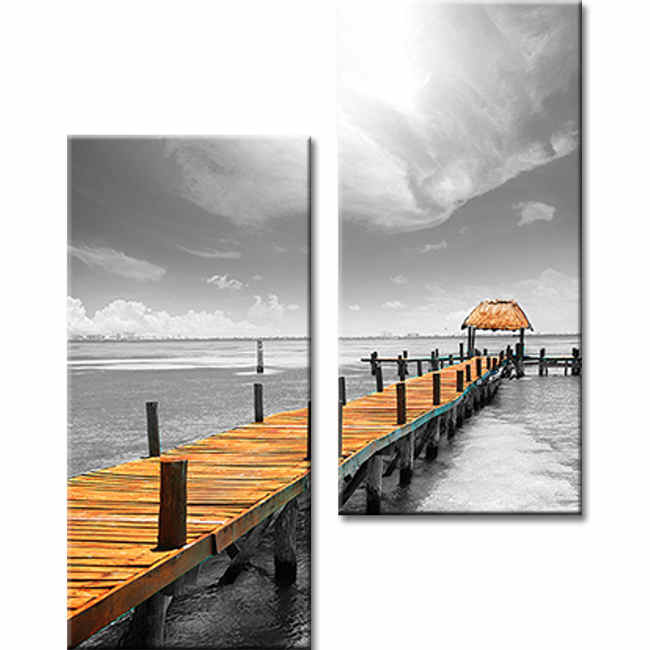 Painting by Numbers Holiday Bridge Black White-Ss-493-2Panel (Duo)