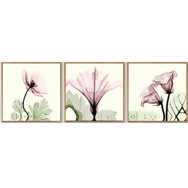 Paint By Numbers Triptych Flowers