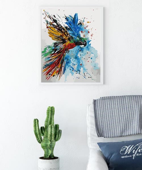 Painting by Numbers Parrot Rainbow Colorful