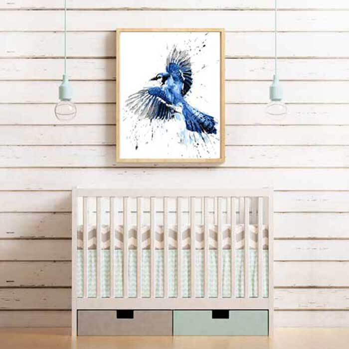 Paint By Numbers Bird Blue Animal Art