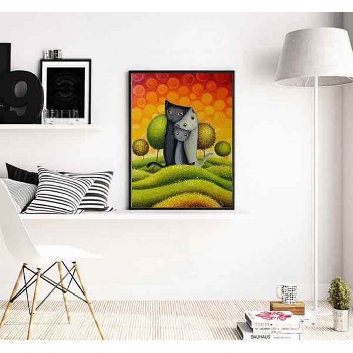 Paint By Numbers Cats in The Garden Animal Art