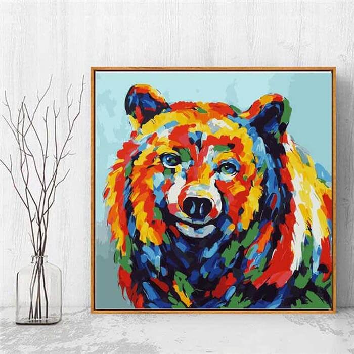 Paint By Numbers Bear Modern Animal Art